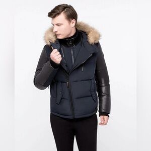 RUDSAK Black Puffer Winter Jacket with Fur Hood - Size SMALL